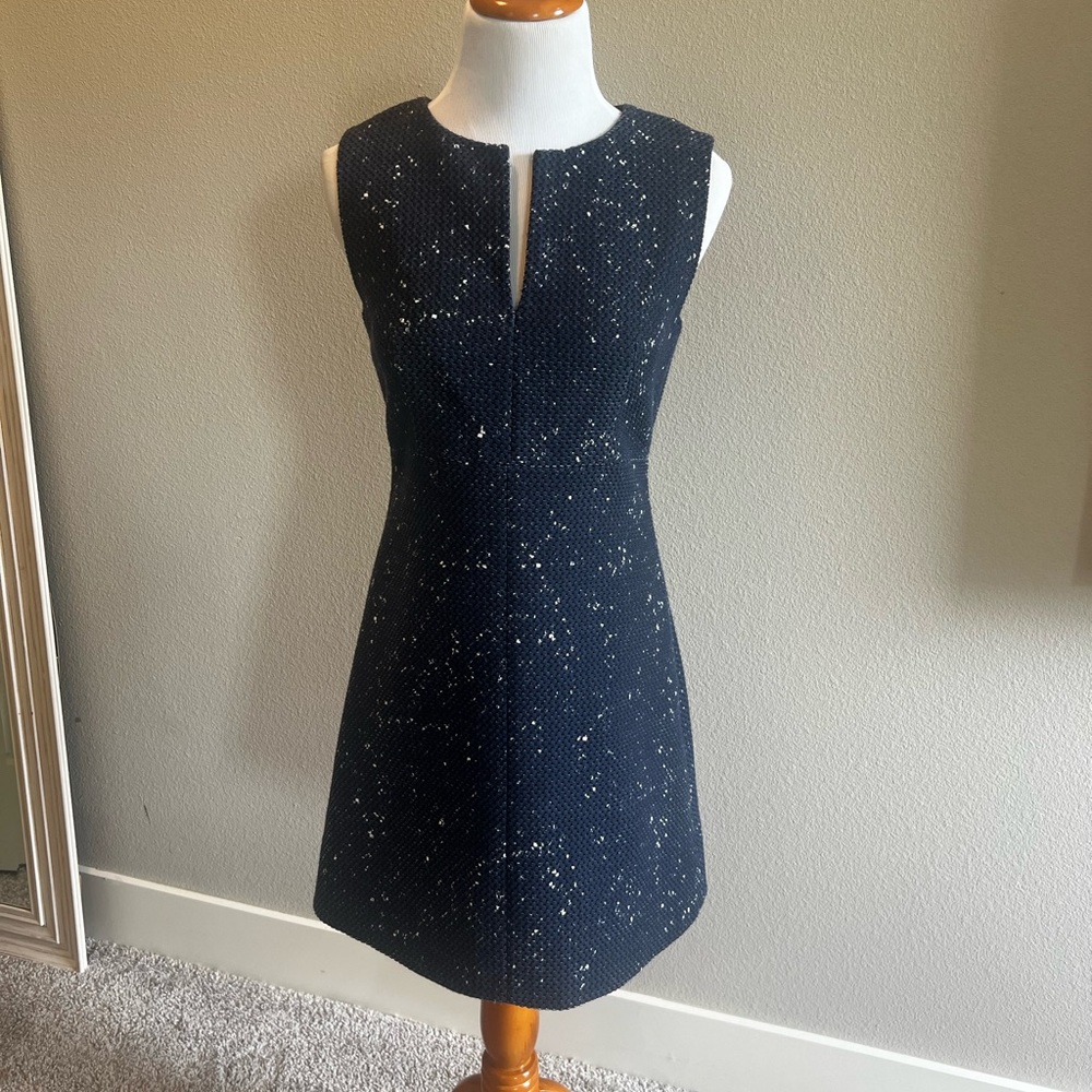 Diane Von Furstenberg Navy, Black and White Mini Dress